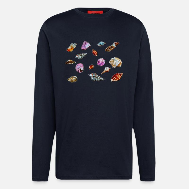 Colourful Seashells Marine Pattern - Longsleeve - made by SPREAD  - DARK NAVY