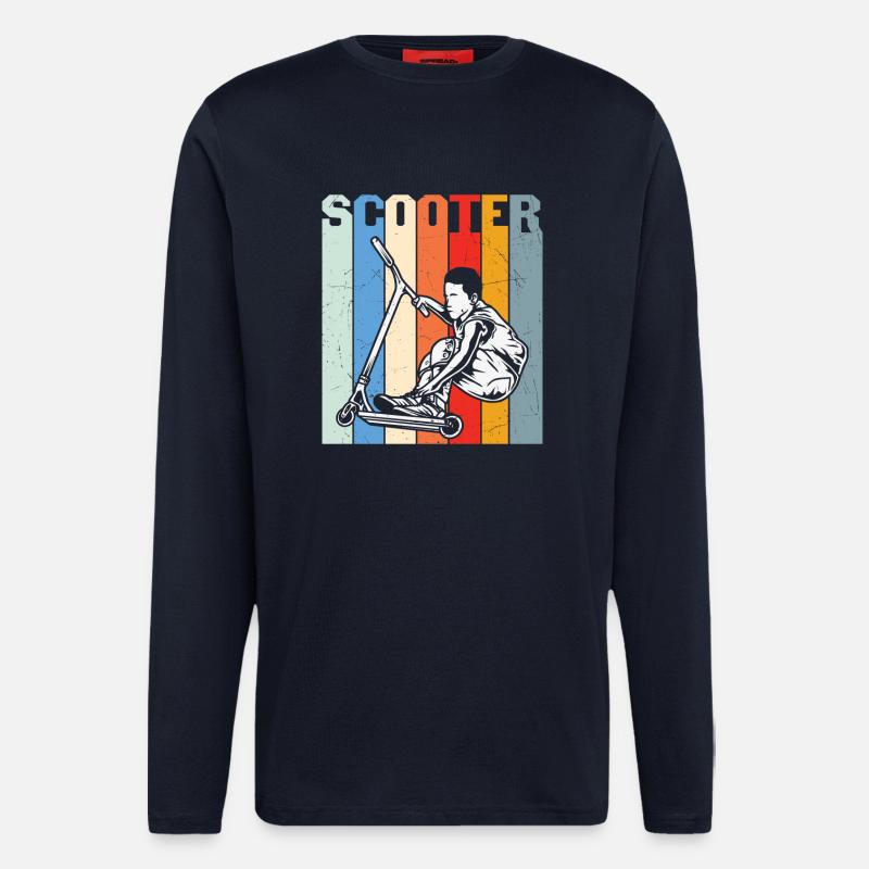 Scooter Citation Stunt Scooter Design - Manches longues bio décontracté fabriqué en UE - DARK NAVY