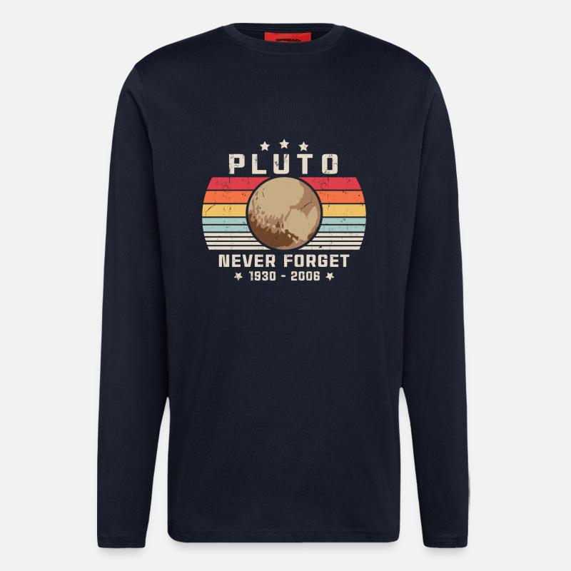 Never Forget Pluto - Longsleeve - made by SPREAD  - DARK NAVY