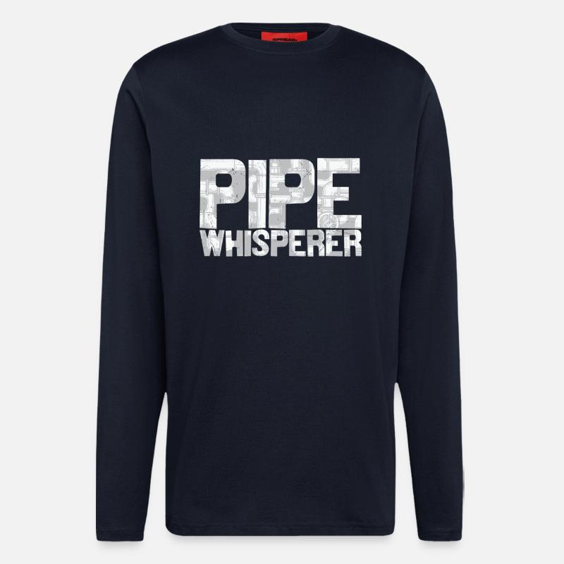 Installateur Design Rohrflüsterer - Langarmshirt - made by SPREAD  - DARK NAVY