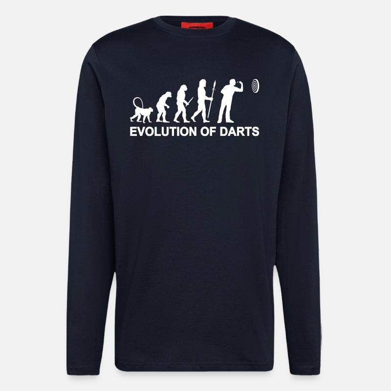Evolution des Darts - Langarmshirt - made by SPREAD  - DARK NAVY