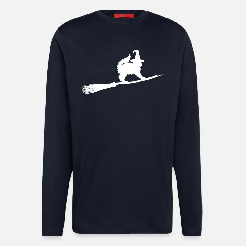 Sorcière de chat - Manches longues bio décontracté fabriqué en UE - DARK NAVY