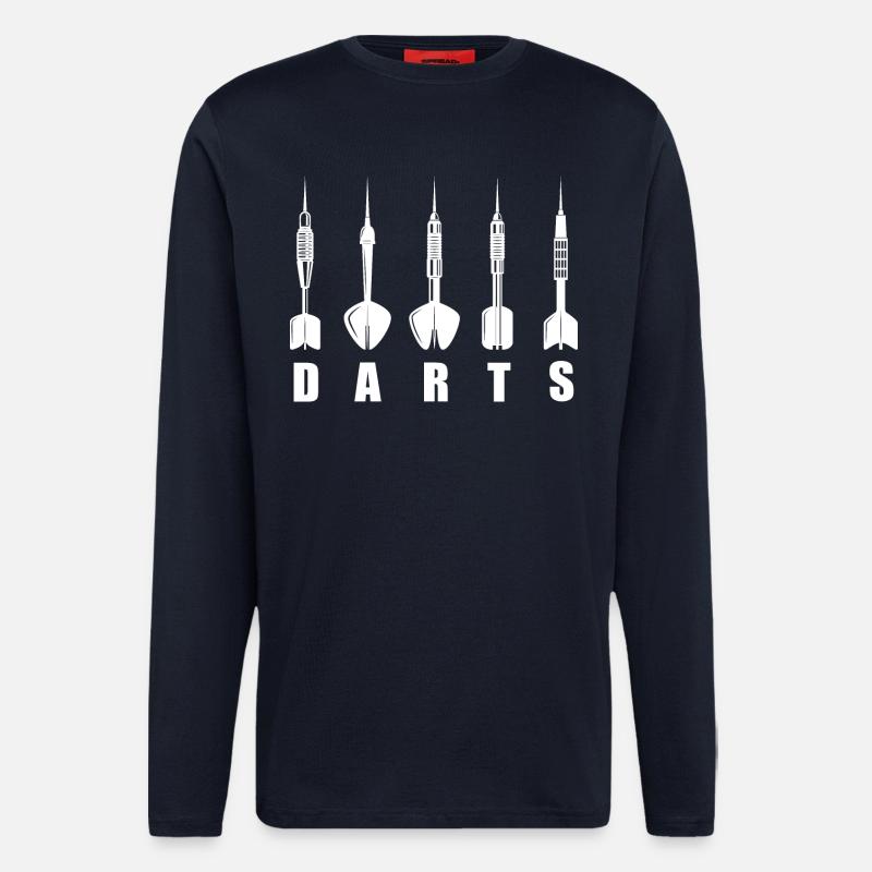Logo de Dart Darts Darts - Manches longues bio décontracté fabriqué en UE - DARK NAVY