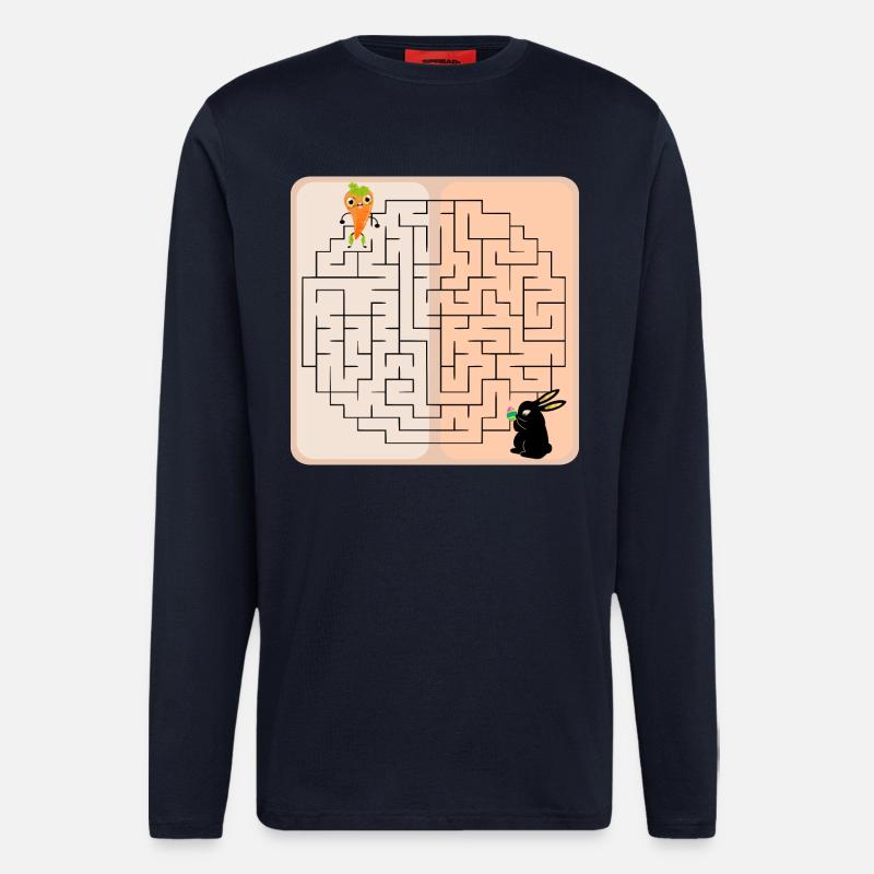 Labyrinth Bunny Easter Bunny - Longsleeve - made by SPREAD  - DARK NAVY