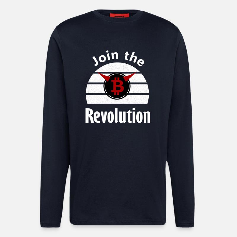 Der Coin Revolutionär - Langarmshirt - made by SPREAD  - DARK NAVY