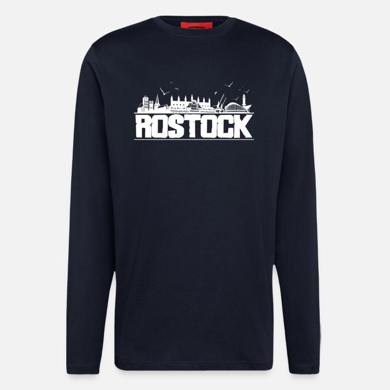 Rostock - Skyline - Longsleeve - made by SPREAD  - DARK NAVY