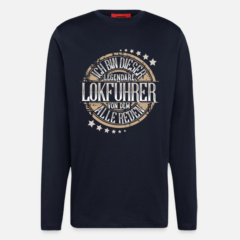 Lokführer - Langarmshirt - made by SPREAD  - DARK NAVY