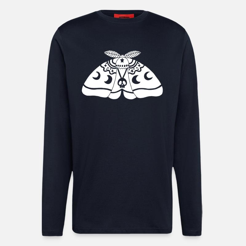 White moth - Longsleeve - made by SPREAD  - DARK NAVY