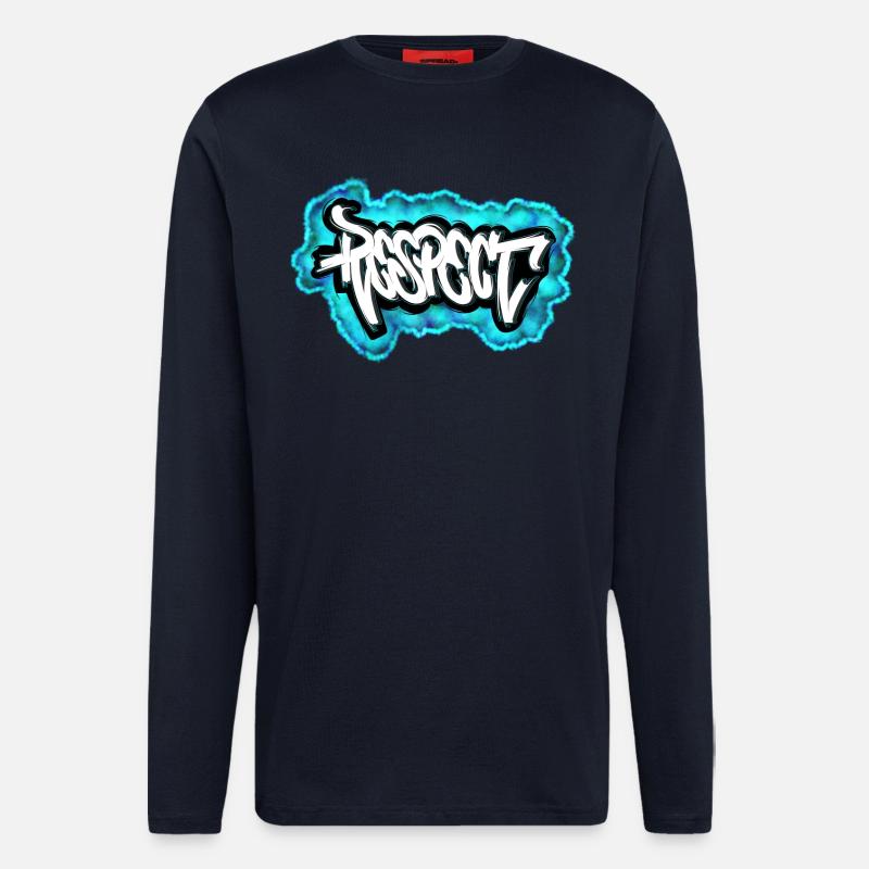 Respect Graffiti design - Langarmshirt - made by SPREAD  - DARK NAVY
