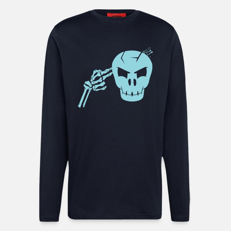 Totenkopf Kopfschuss - Langarmshirt - made by SPREAD  - DARK NAVY