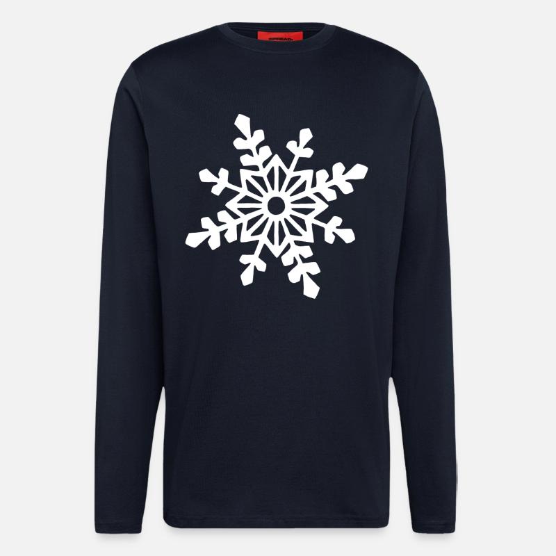 Flocon de neige blanc - Manches longues bio décontracté fabriqué en UE - DARK NAVY