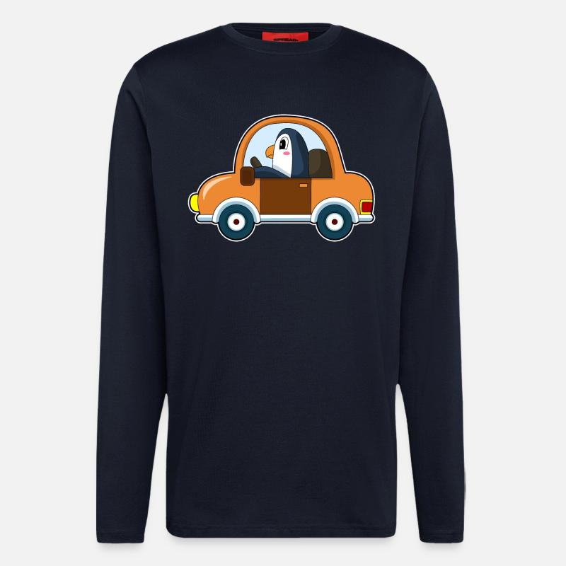 Pinguin Auto - Langarmshirt - made by SPREAD  - DARK NAVY
