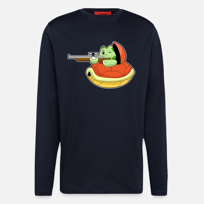 Fusil de sniper Turtle - Manches longues bio décontracté fabriqué en UE - DARK NAVY