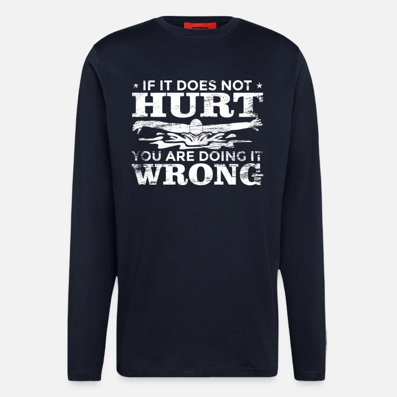 Schwimmer Spruch - Langarmshirt - made by SPREAD  - DARK NAVY