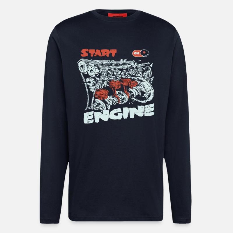 Start the engine, engine, engine - Longsleeve - made by SPREAD  - DARK NAVY