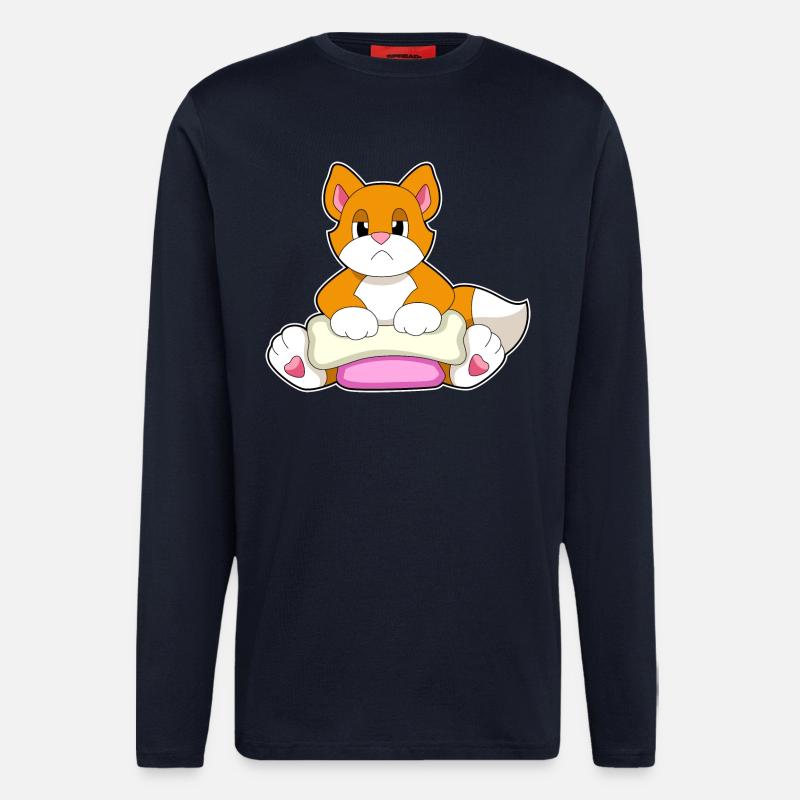 Katze Knochen - Langarmshirt - made by SPREAD  - DARK NAVY