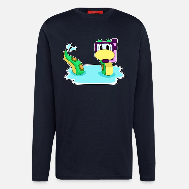 Snake Diver Snorkel - Manches longues bio décontracté fabriqué en UE - DARK NAVY