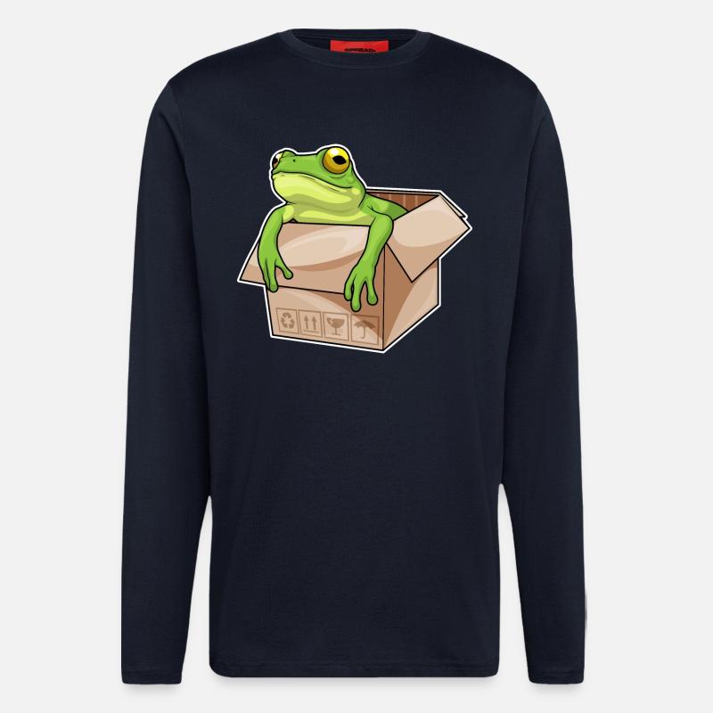 Carton grenouille - Manches longues bio décontracté fabriqué en UE - DARK NAVY