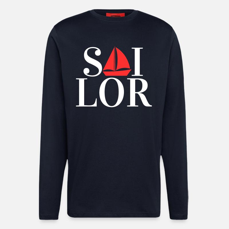 Capitaine Sailor Sailing - Manches longues bio décontracté fabriqué en UE - DARK NAVY