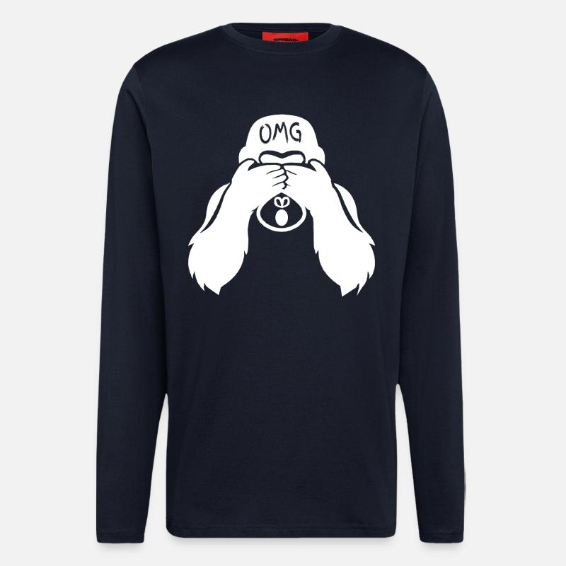 Lustiger Affe OMG Oh my god  - Langarmshirt - made by SPREAD  - DARK NAVY