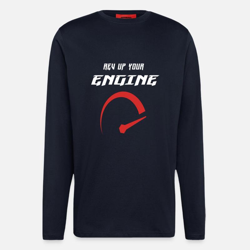 Rev up your engine - Longsleeve - made by SPREAD  - DARK NAVY