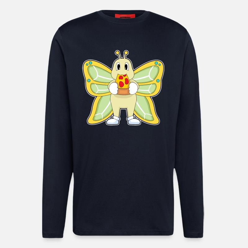 Butterfly Pizza - Manches longues bio décontracté fabriqué en UE - DARK NAVY