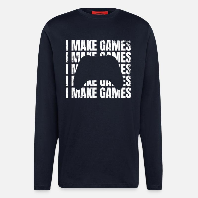 Ich entwickle Spiele - Langarmshirt - made by SPREAD - DARK NAVY