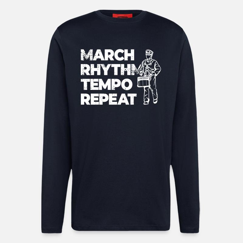 March Rhythm Tempo Repeat - Langarmshirt - made by SPREAD - DARK NAVY