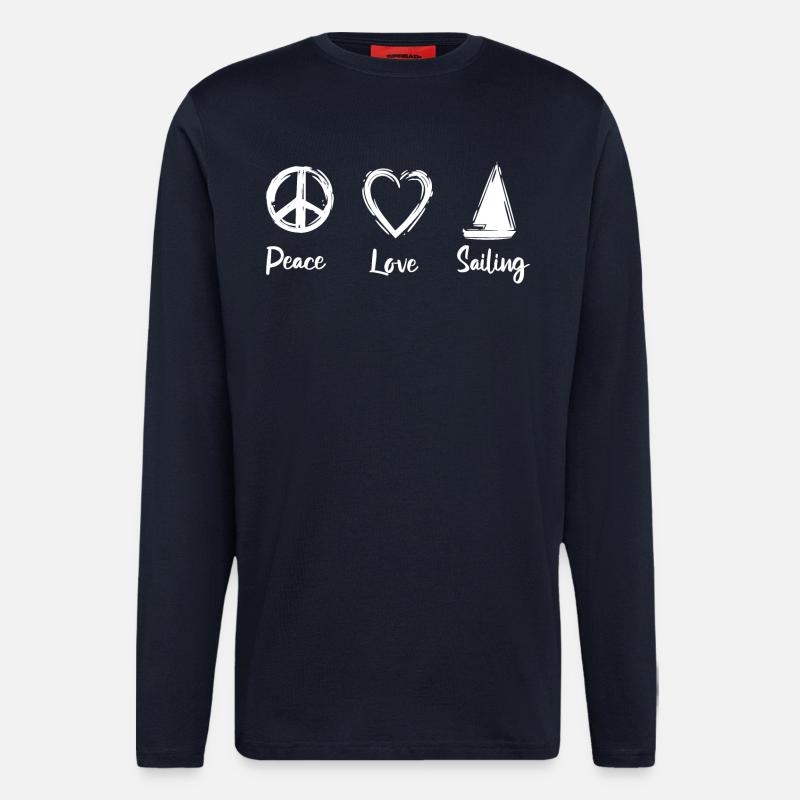 Peace Love Sailing - Langarmshirt - made by SPREAD  - DARK NAVY