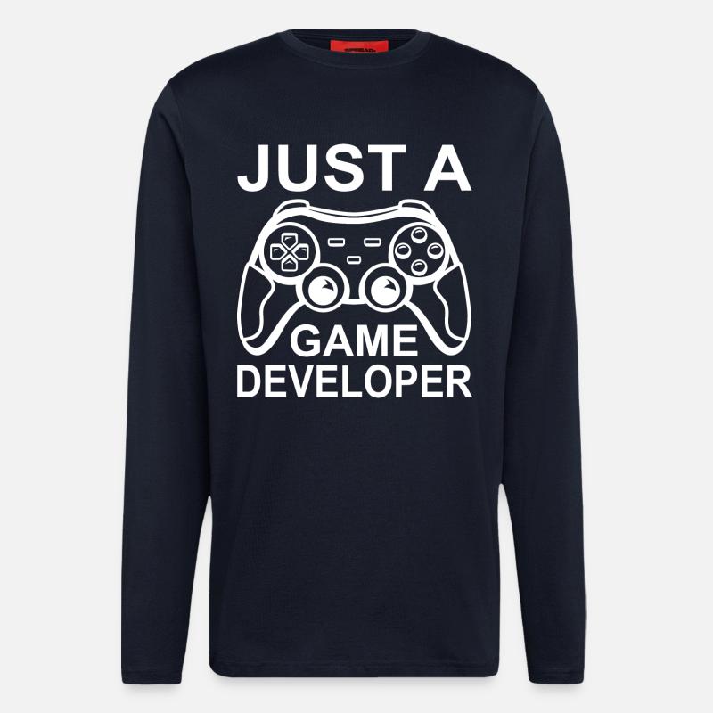 Lustiger Spieleentwickler - Langarmshirt - made by SPREAD  - DARK NAVY