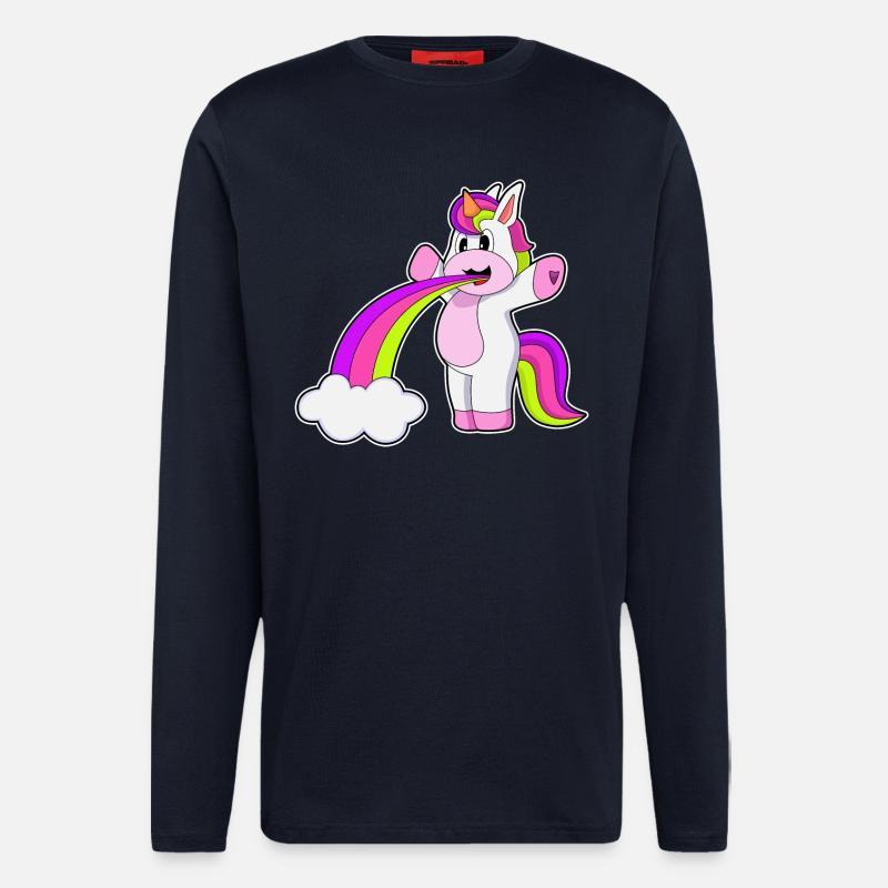 Einhorn Regenbogen Wolken - Langarmshirt - made by SPREAD  - DARK NAVY