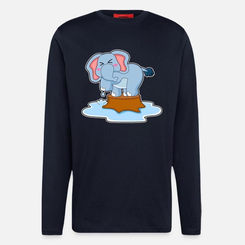 Elefant Wasser - Langarmshirt - made by SPREAD  - DARK NAVY