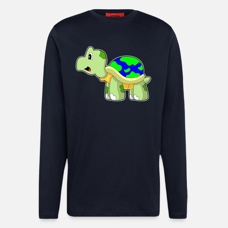 Turtle Earth Globe - Longsleeve - made by SPREAD  - DARK NAVY
