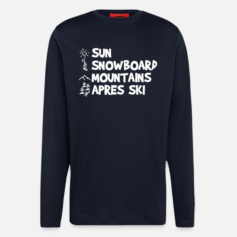 Lustiger Snowboarding Witz - Langarmshirt - made by SPREAD  - DARK NAVY