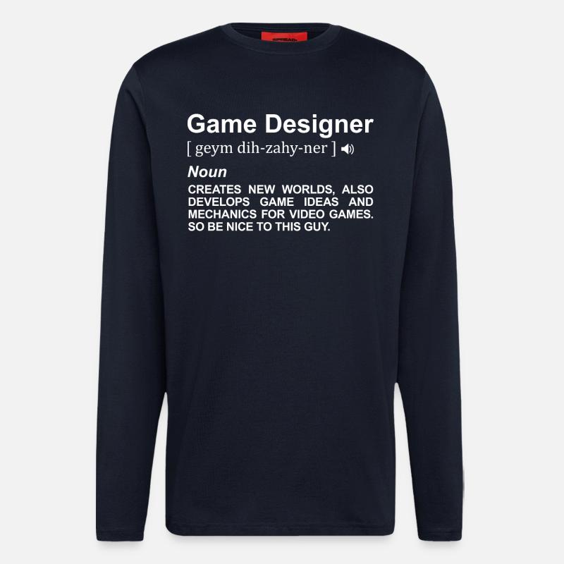 Game Designer Bedeutung - Langarmshirt - made by SPREAD  - DARK NAVY