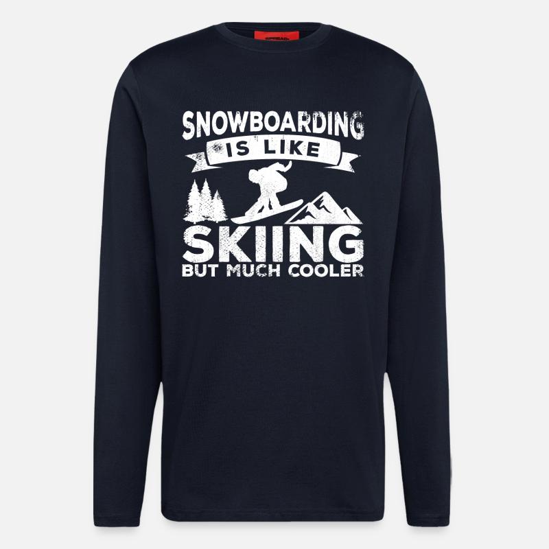 Snowboarding is cooler than skiing - Longsleeve - made by SPREAD  - DARK NAVY