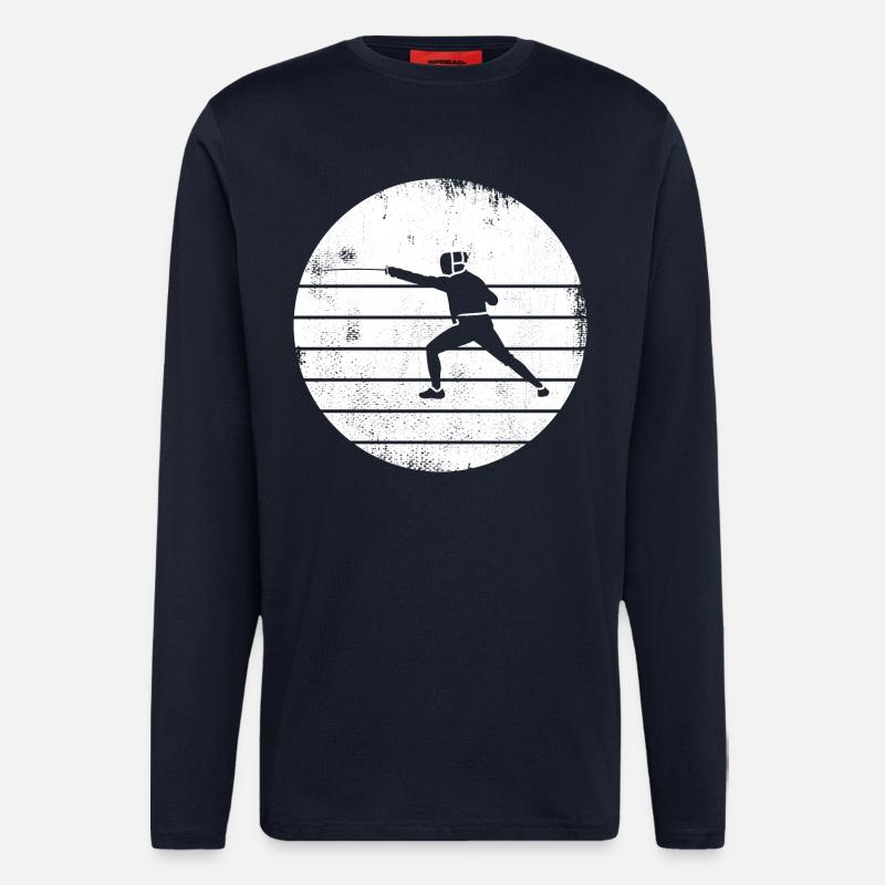 Fechter Zeichnung - Langarmshirt - made by SPREAD  - DARK NAVY