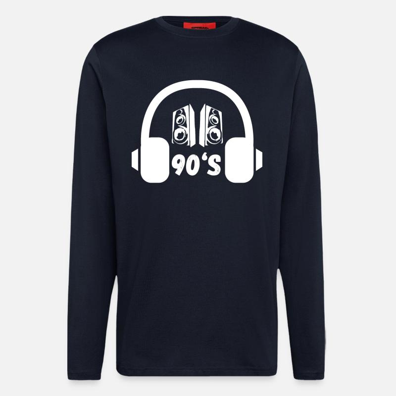 90er Kopfhörer Retro - Langarmshirt - made by SPREAD  - DARK NAVY