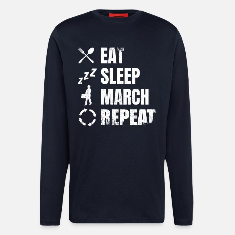 Trommelspieler Tägliche Routine - Langarmshirt - made by SPREAD  - DARK NAVY
