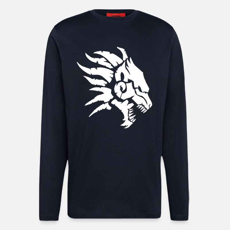 The Infernal Beast (White) - Longsleeve - made by SPREAD  - DARK NAVY