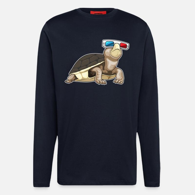 Schildkröte Brille - Langarmshirt - made by SPREAD  - DARK NAVY