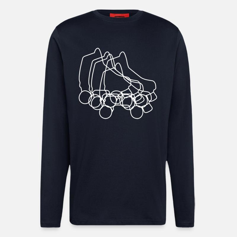 Roller Skates Drawing - Longsleeve - made by SPREAD  - DARK NAVY