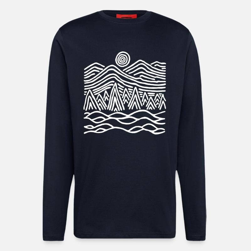Seltsame weiße Landschaft - Langarmshirt - made by SPREAD  - DARK NAVY