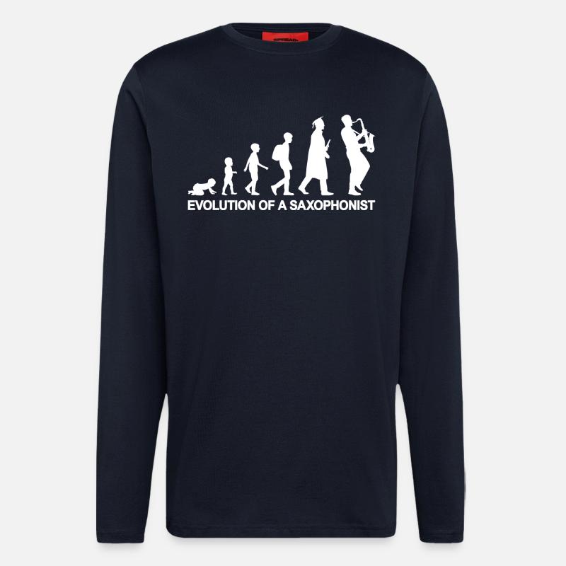 Evolution of A Saxophonist - Langarmshirt - made by SPREAD  - DARK NAVY