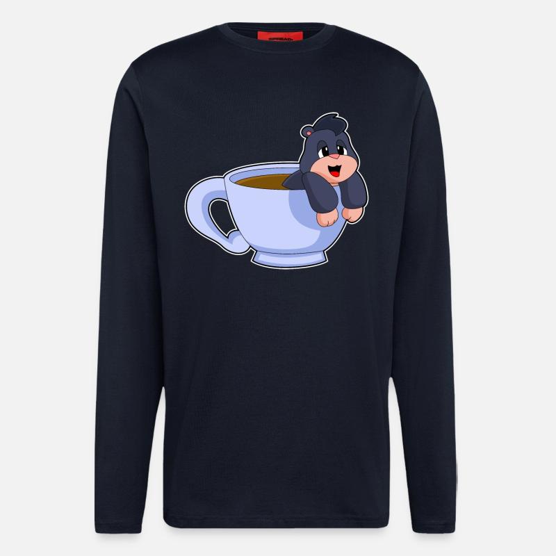 Tasse à café Mole - Manches longues bio décontracté fabriqué en UE - DARK NAVY