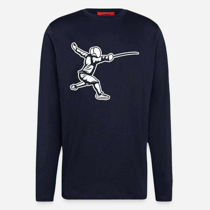 Fechter Zeichnung - Langarmshirt - made by SPREAD  - DARK NAVY