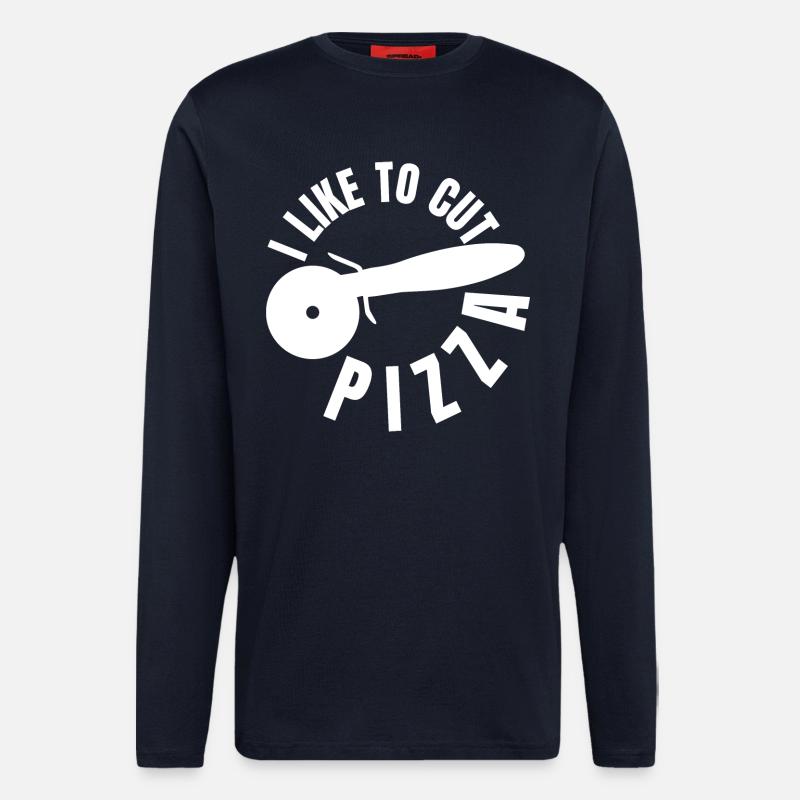 I like to slice pizza - Longsleeve - made by SPREAD - DARK NAVY