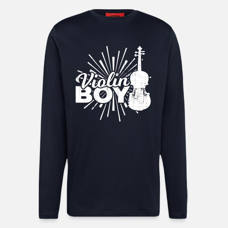 Junge der Geige spielt - Langarmshirt - made by SPREAD  - DARK NAVY