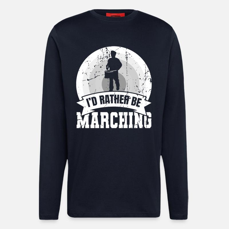 Lustiger Trommler Spruch - Langarmshirt - made by SPREAD  - DARK NAVY