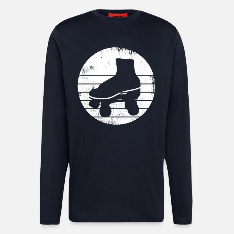 Roller Skates Zeichnung - Langarmshirt - made by SPREAD - DARK NAVY